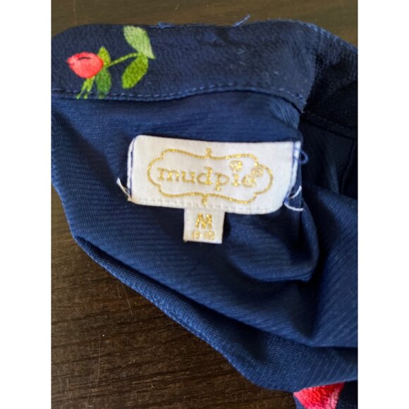 Mudpie Girls Medium Blue Floral Sleeveless Maxi Dress Casual - Picture 3 of 5